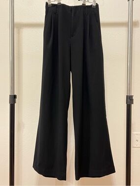 Black Wide-Leg Women's Dress Pants